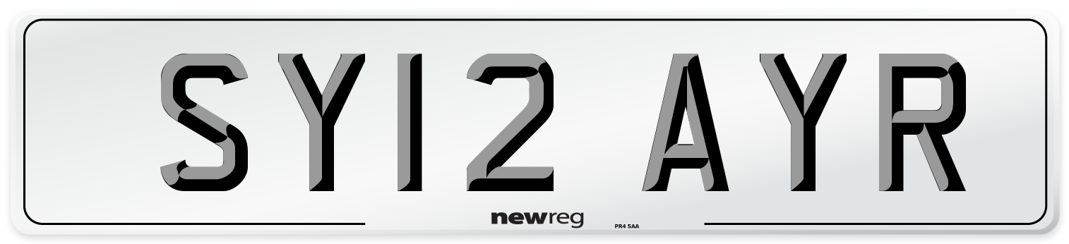 SY12 AYR Number Plate from New Reg
